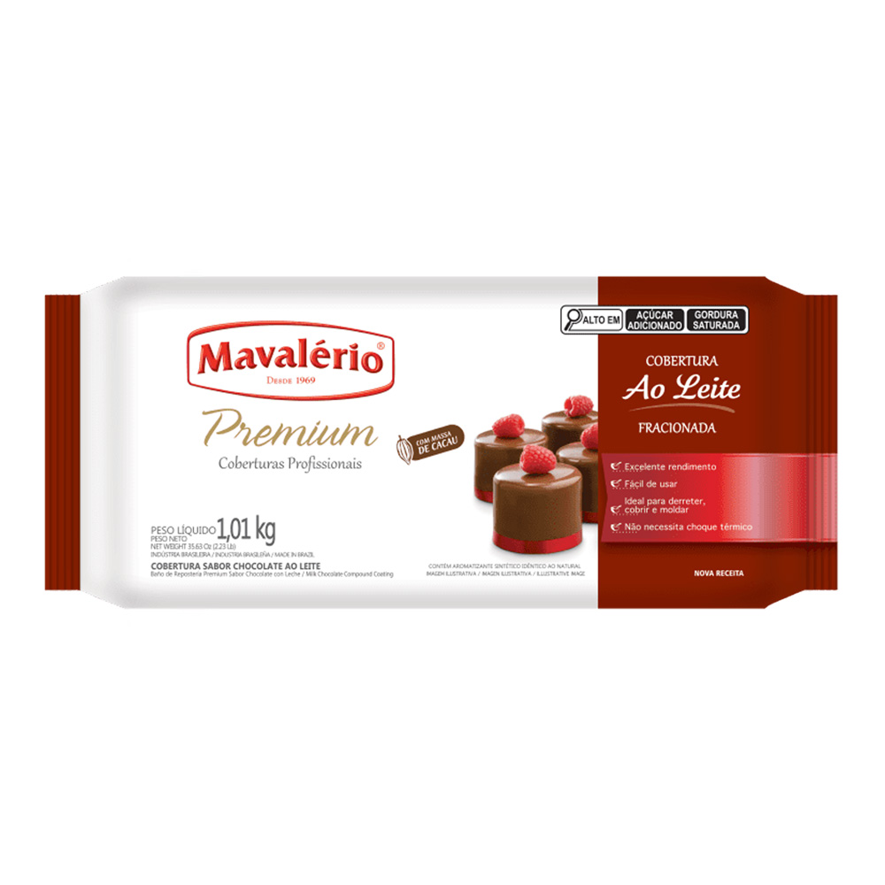 BARRA MAVALÉRIO CHOCOLATE AO LEITE COB. PREMIUM 1KG