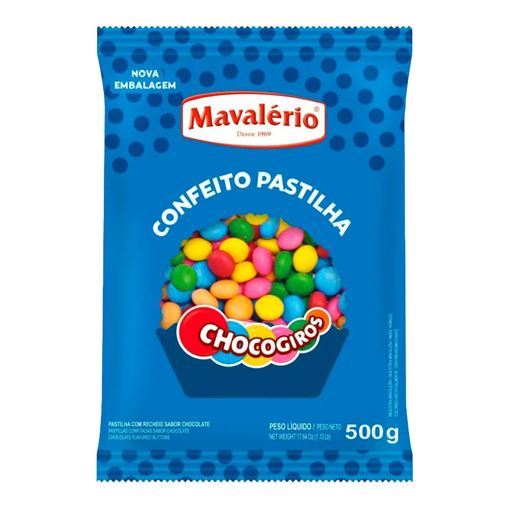 CHOCOGIROS MINI CONFETE COLORIDO MAVALÉRIO 500G