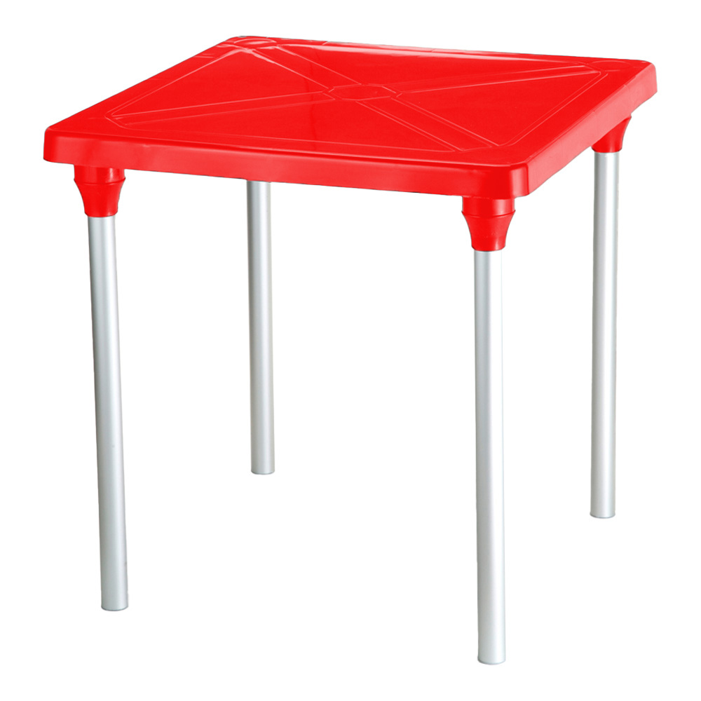 MESA QUADRADA CLASSIC DESMONTAVEL VERMELHA  PLASNEW