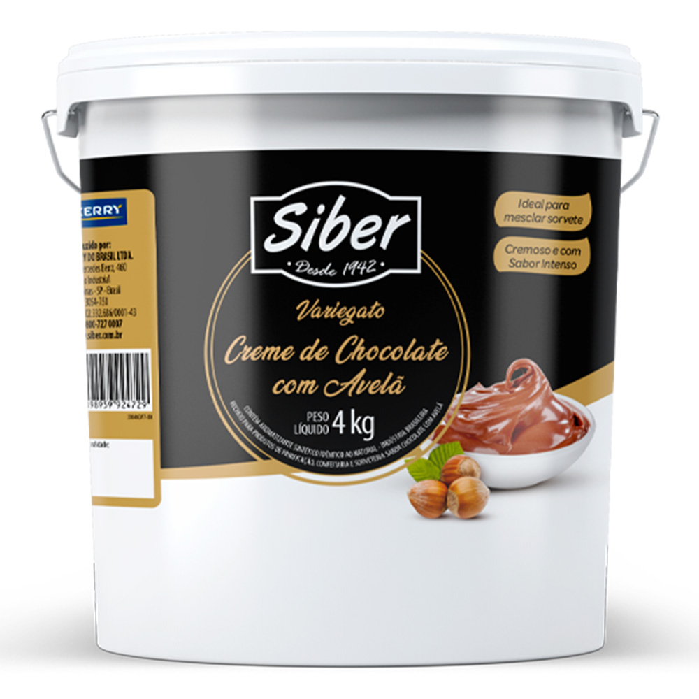 PASTA VARIEGATO CREME CHOCOLATE AVELA 4KG SIBER